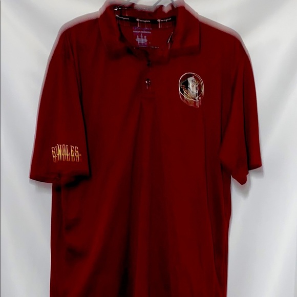 Champion Florida State Seminoles FSU MENS SIZE LARGE Red Polo Shirt clean EUC - Picture 1 of 13